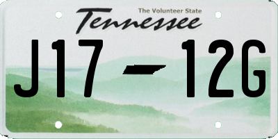 TN license plate J1712G