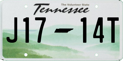 TN license plate J1714T