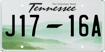 TN license plate J1716A