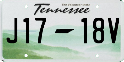 TN license plate J1718V