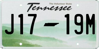 TN license plate J1719M