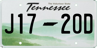 TN license plate J1720D