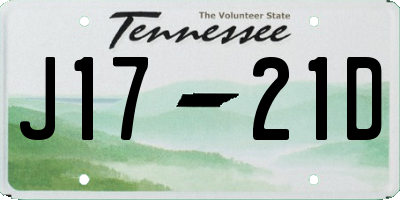 TN license plate J1721D