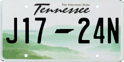 TN license plate J1724N