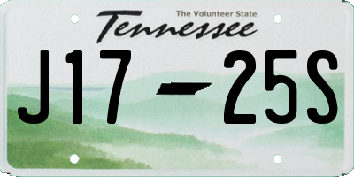 TN license plate J1725S
