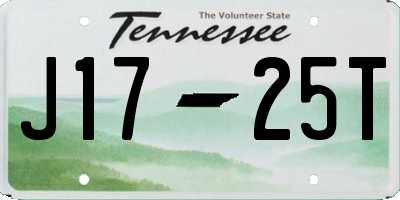 TN license plate J1725T