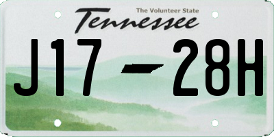TN license plate J1728H