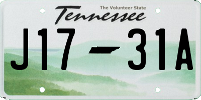 TN license plate J1731A