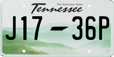 TN license plate J1736P