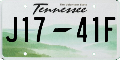 TN license plate J1741F