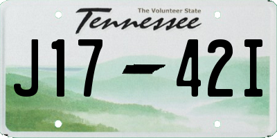 TN license plate J1742I