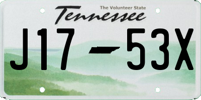 TN license plate J1753X