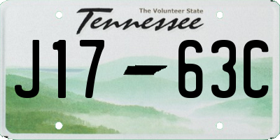 TN license plate J1763C