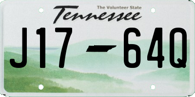 TN license plate J1764Q