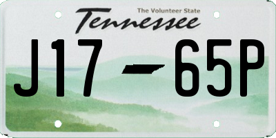 TN license plate J1765P