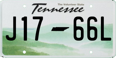 TN license plate J1766L