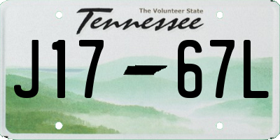 TN license plate J1767L