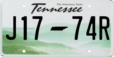 TN license plate J1774R