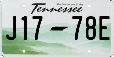 TN license plate J1778E
