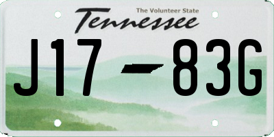 TN license plate J1783G