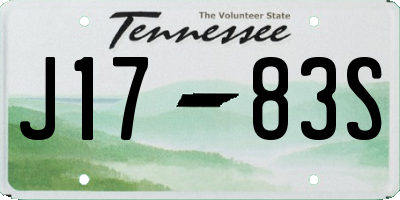 TN license plate J1783S