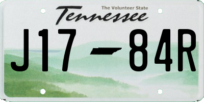 TN license plate J1784R