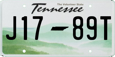 TN license plate J1789T