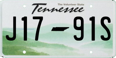 TN license plate J1791S
