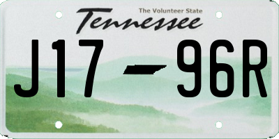 TN license plate J1796R