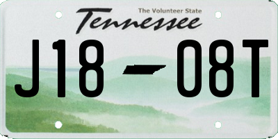 TN license plate J1808T