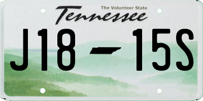 TN license plate J1815S