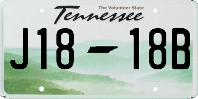 TN license plate J1818B