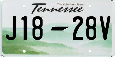 TN license plate J1828V