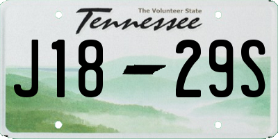 TN license plate J1829S