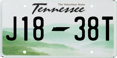 TN license plate J1838T