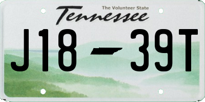 TN license plate J1839T