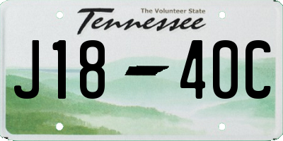 TN license plate J1840C