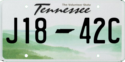 TN license plate J1842C