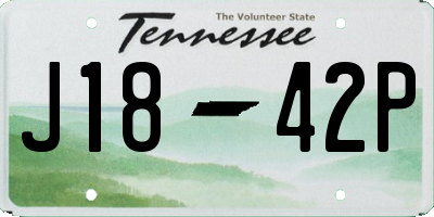 TN license plate J1842P