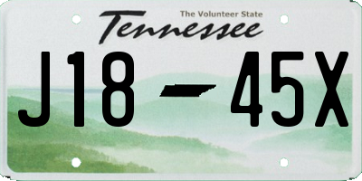 TN license plate J1845X