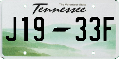 TN license plate J1933F