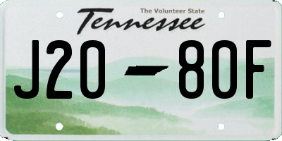 TN license plate J2080F
