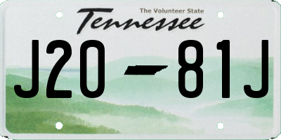 TN license plate J2081J