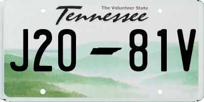 TN license plate J2081V