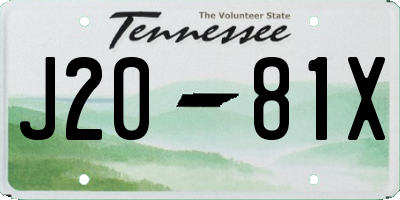 TN license plate J2081X