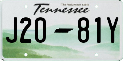 TN license plate J2081Y