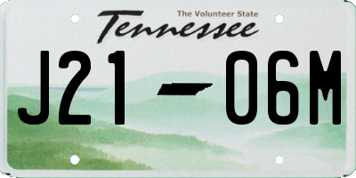 TN license plate J2106M