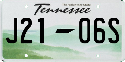 TN license plate J2106S