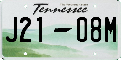 TN license plate J2108M