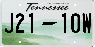 TN license plate J2110W